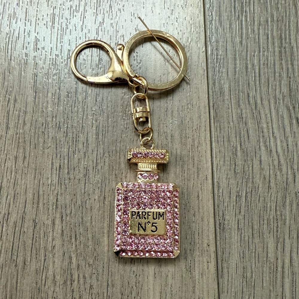 Pink and Gold Parfum Keychain